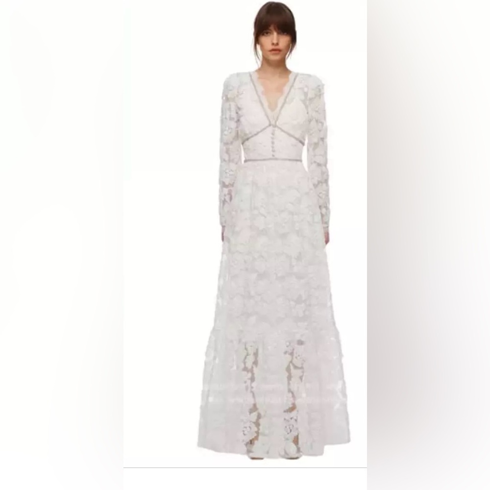 Self-Portrait Ivory Lace Maxi Dress - Picture 5 of 11